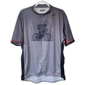 Primal Wear Mens Skeleton‎ Bicycle Cycling Jersey Grey XXXL 3XL Quarter Zip A703